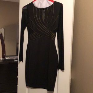 Black and gold cocktail dress